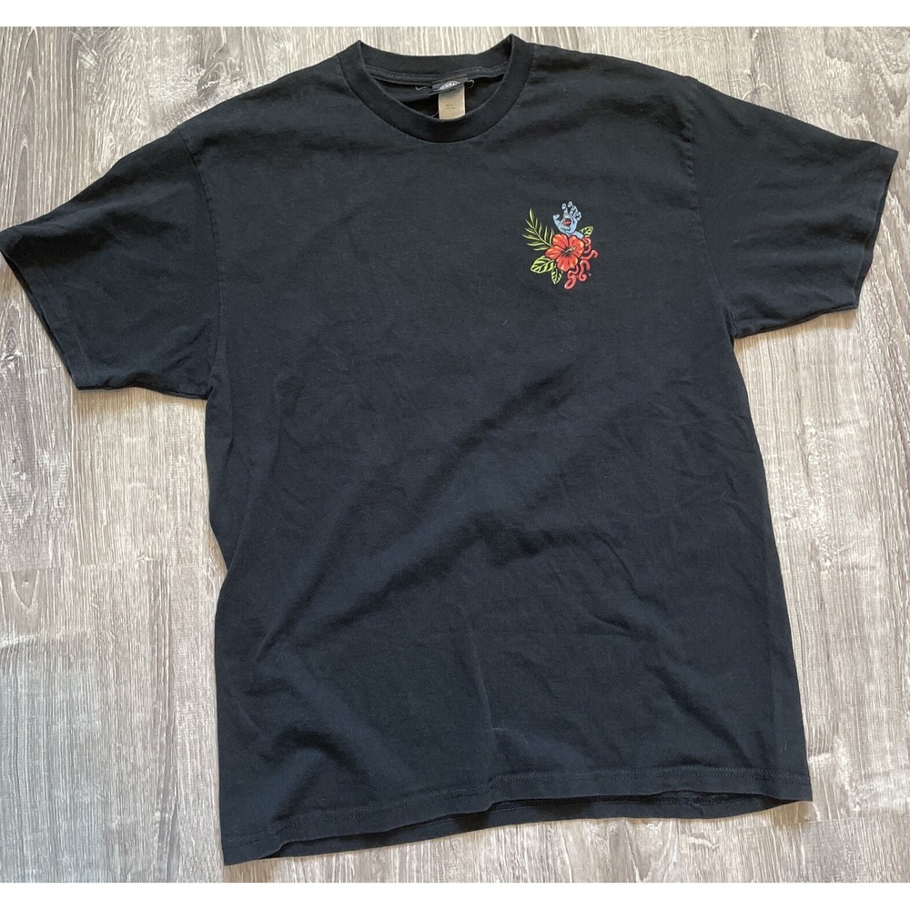 Santa Cruz Skateboards Demon Claws Flowers T Shirt Graphic Tee Size L Black